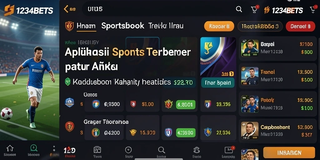 Tampilan antarmuka modern dan intuitif dari 1234BETS.
