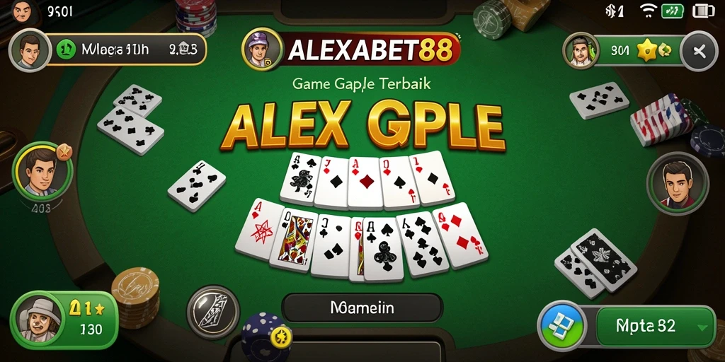 Screenshot gameplay menunjukkan pemain yang sedang seru berkompetisi dalam Gaple.