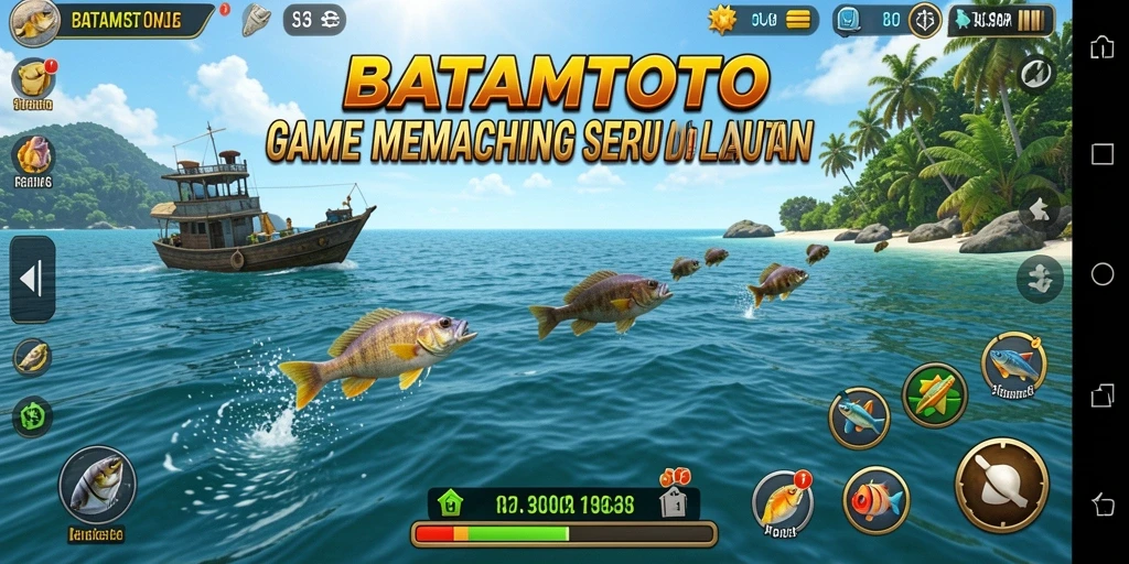 Tampilan gameplay seru dalam BATAMTOTO saat menangkap ikan.