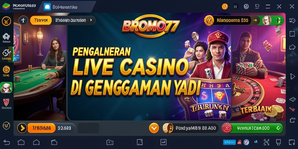 Tampilan gameplay Live Casino di BROMO77 yang mendebarkan.
