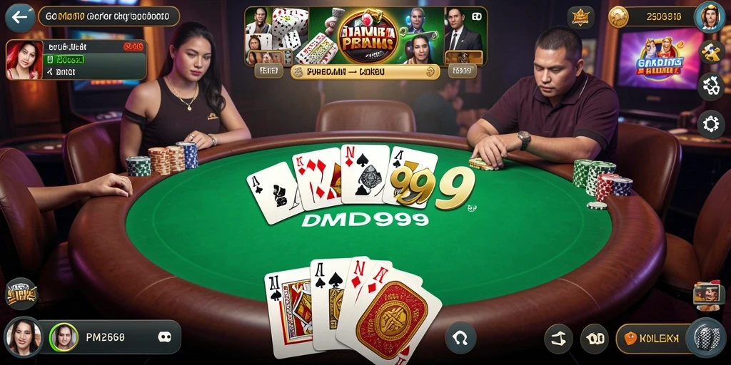 Tampilan gameplay DMD999 yang seru dan kompetitif di arena poker.