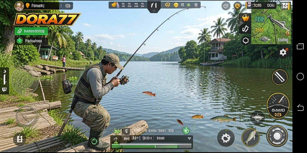 Tangkapan ikan yang menakjubkan dalam gameplay DORA77.