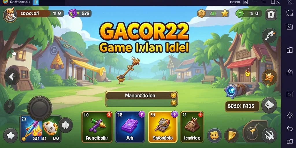 Screenshot GACOR22 menunjukkan gameplay santai yang penuh warna.