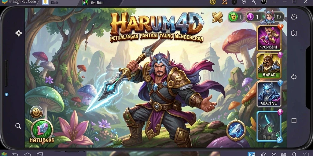 Tangkapan layar dari gameplay RPG yang seru di HARUM4D.