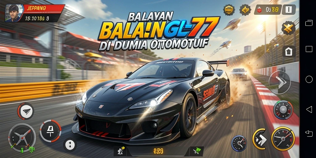 Gameplay balapan mendebarkan di JEPANG77 dengan mobil cepat.