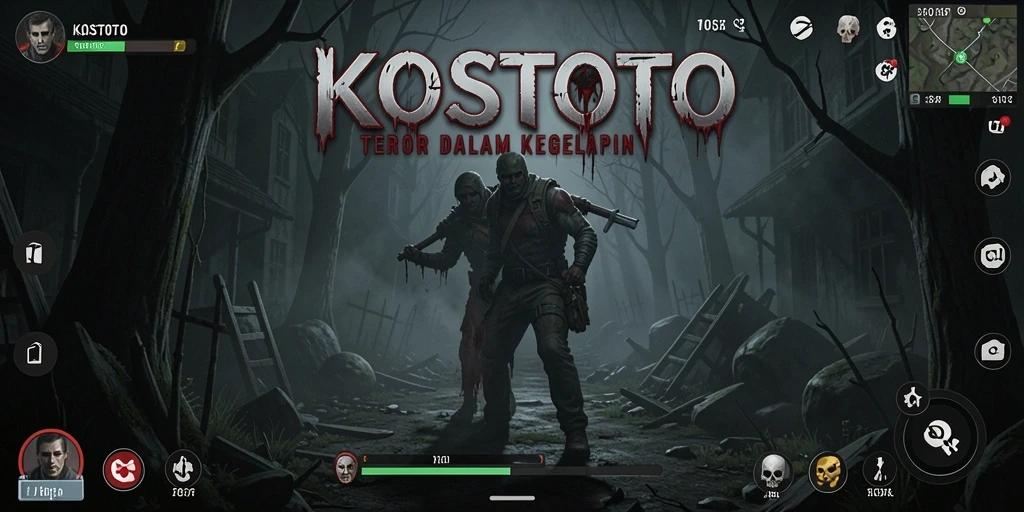 Screenshot menampilkan suasana menyeramkan dalam KOSTOTO.