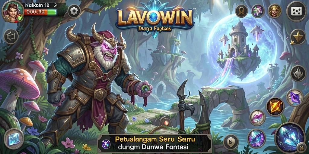 Gameplay LAVOWIN yang penuh aksi dan petualangan.