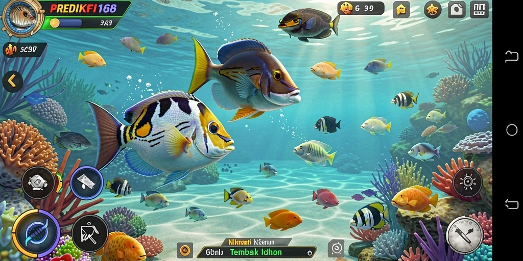 Screenshot gameplay Tembak Ikan dari PREDIKSI168 yang seru.