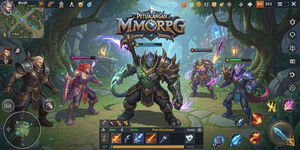 Screenshot gameplay RVIP yang menunjukkan aksi seru dalam dunia MMORPG.