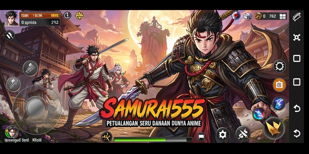 Tampilan gameplay menampilkan aksi seru karakter samurai.
