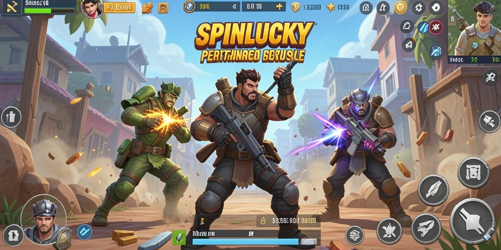 Gameplay seru di SPINLUCKY dengan aksi Battle Royale mendebarkan.