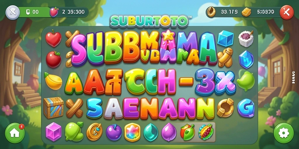 Tampilan gameplay seru SUBURTOTO dalam momen pencocokan item.