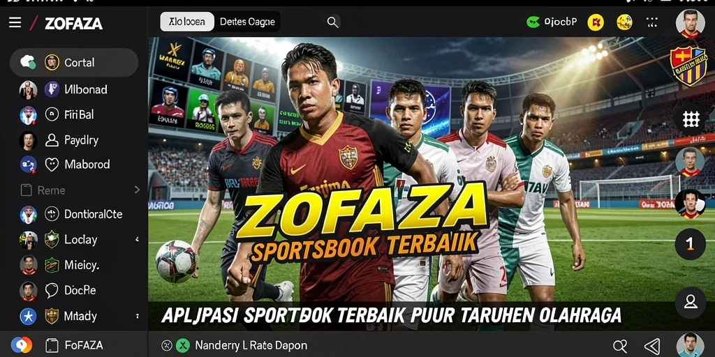 Tampilan gameplay ZOFAZA saat memasang taruhan olahraga.